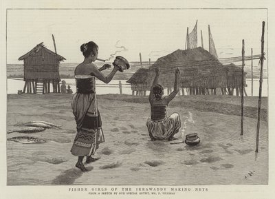 Fisher Girls of the Irrawaddy laver net af Joseph Nash